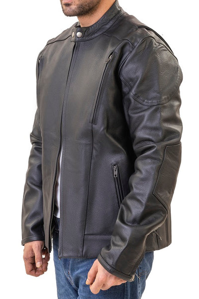 Carson Black cafe racer style Moto jacket