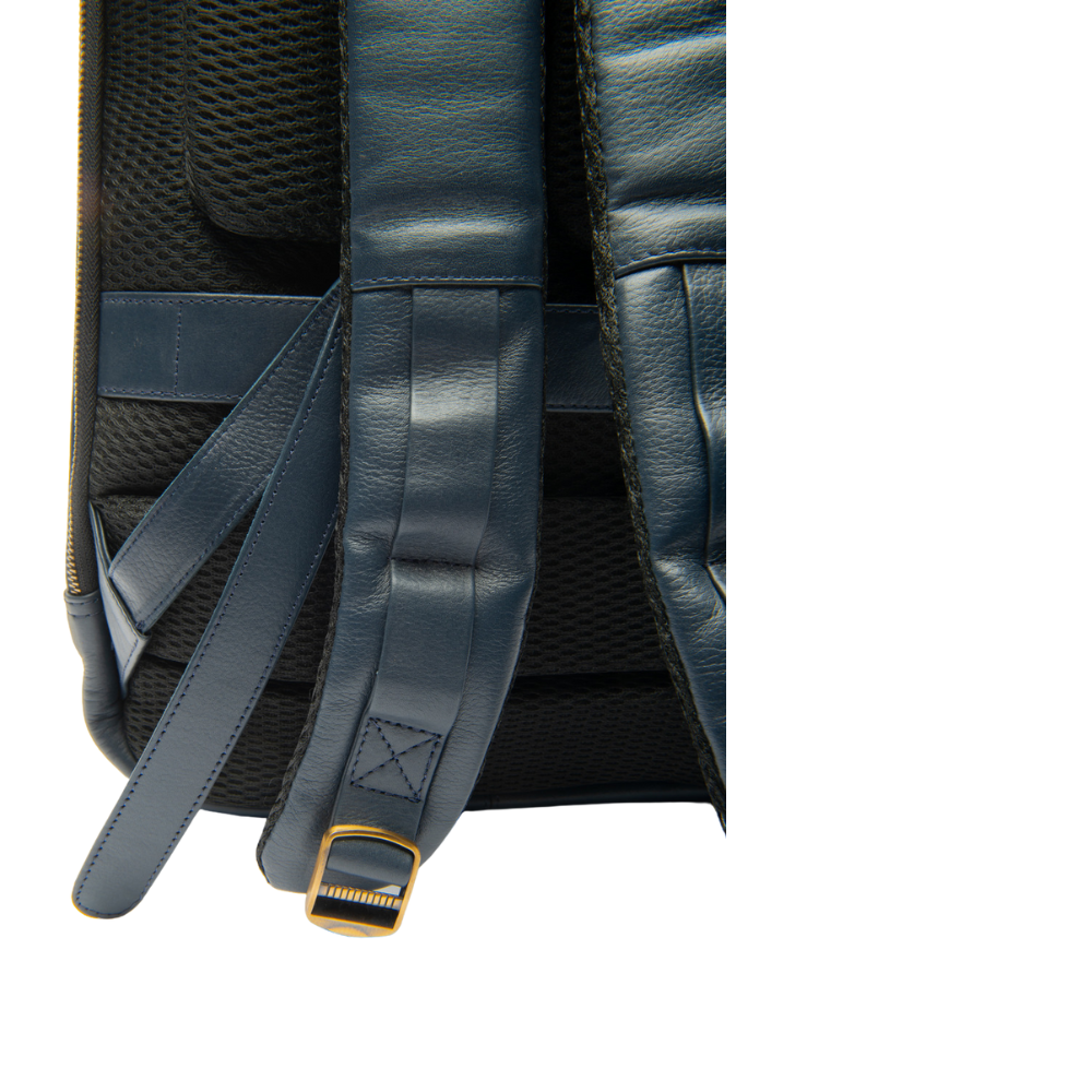 Urban Navy Leather Backpack