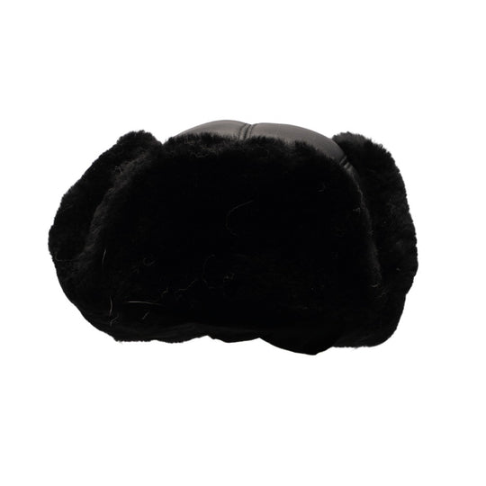 Black sheepskin shearling Aviator Hat