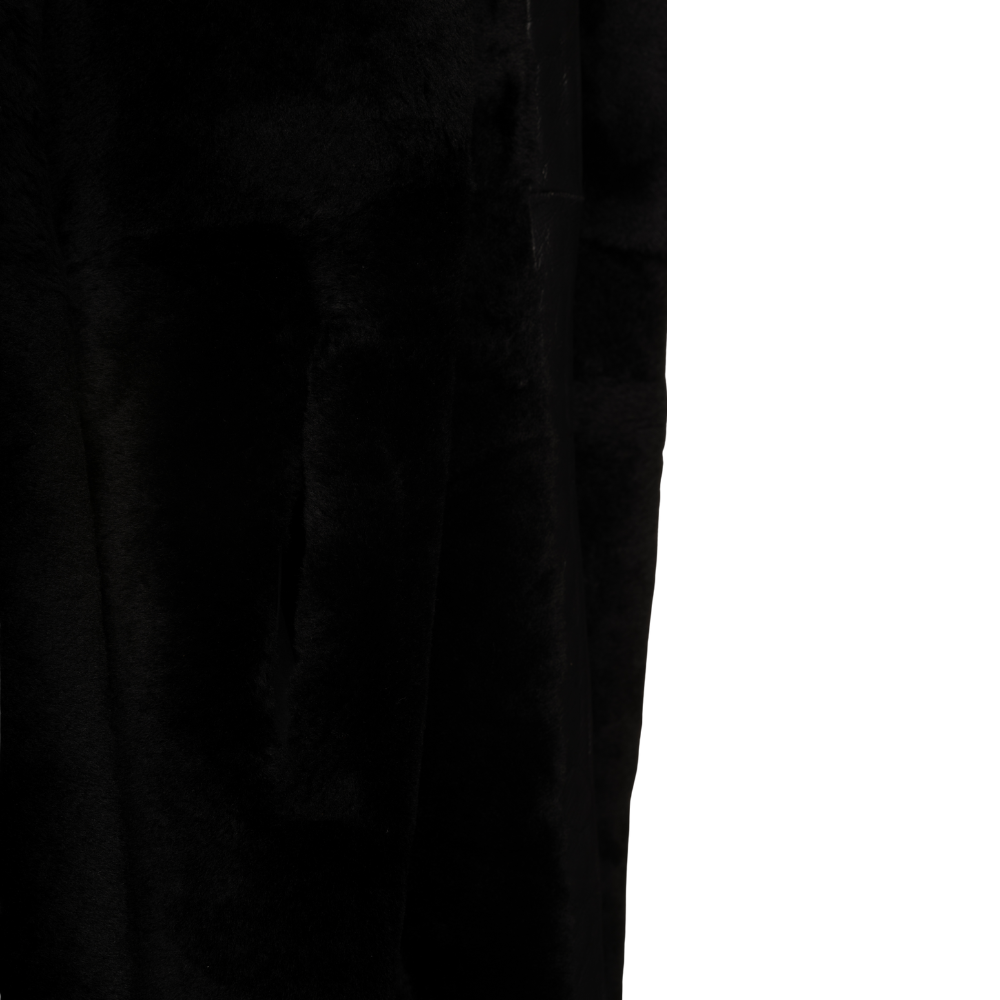 Avalon black oversize Reversible Sheepskin long coat