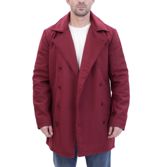 Dorian burgundy wool overcoat