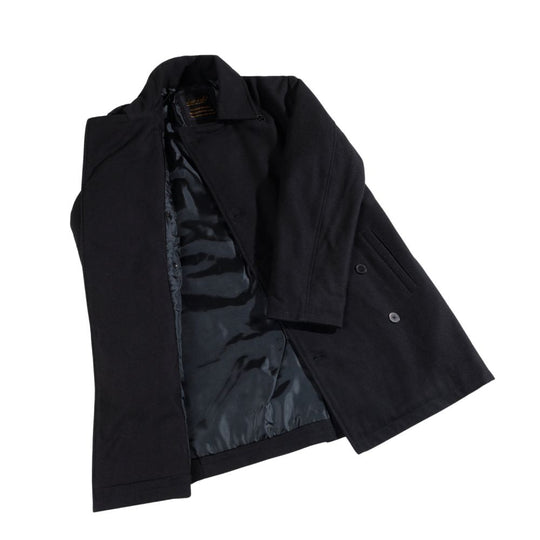 Elias black wool overcoat