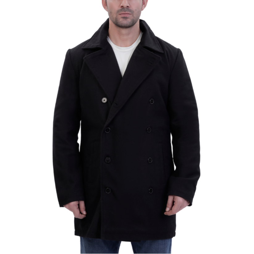 Elias black wool overcoat