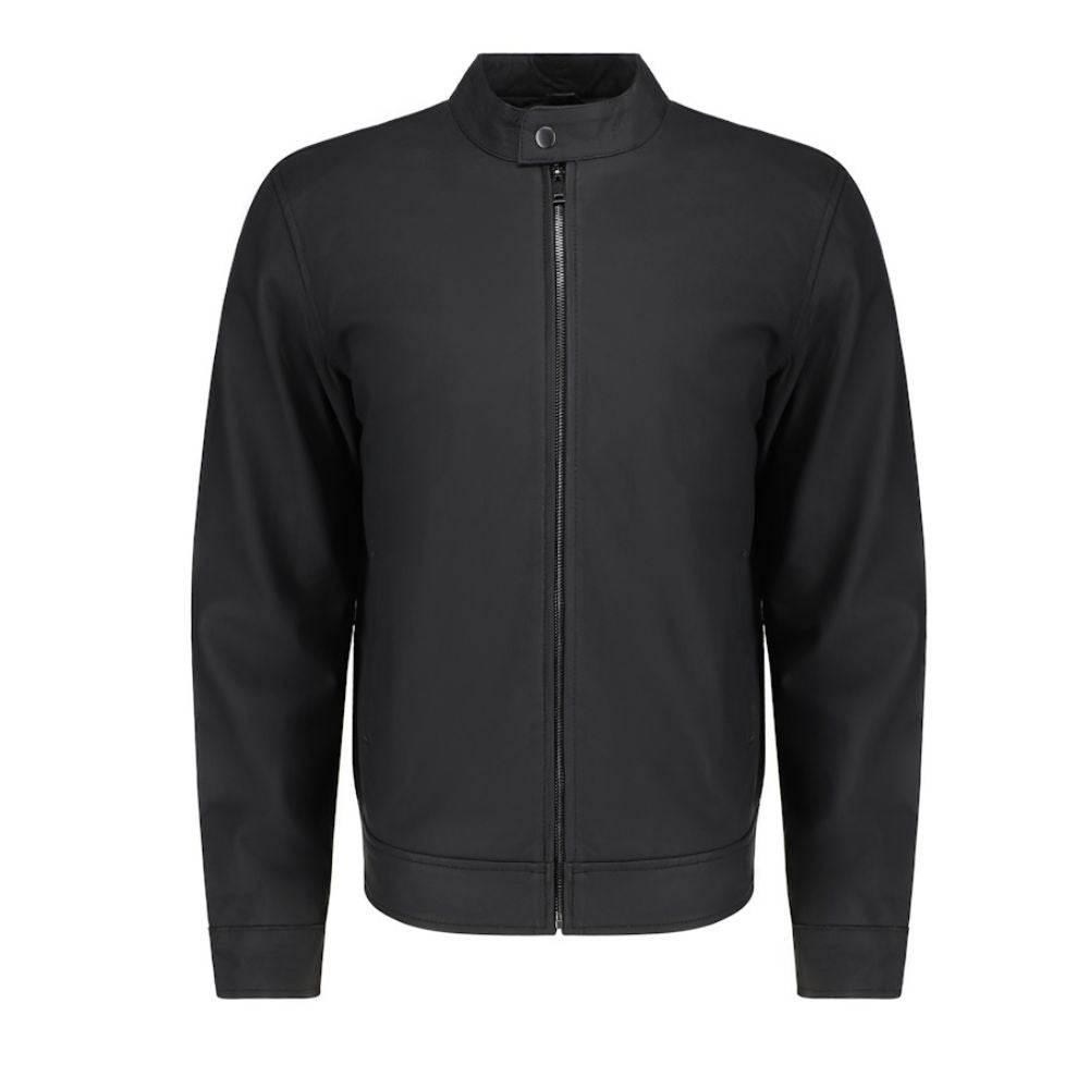 Tory matte black cafe racer jacket