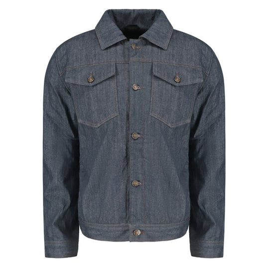 Julian blue denim motorcycle jacket with kevlar lining