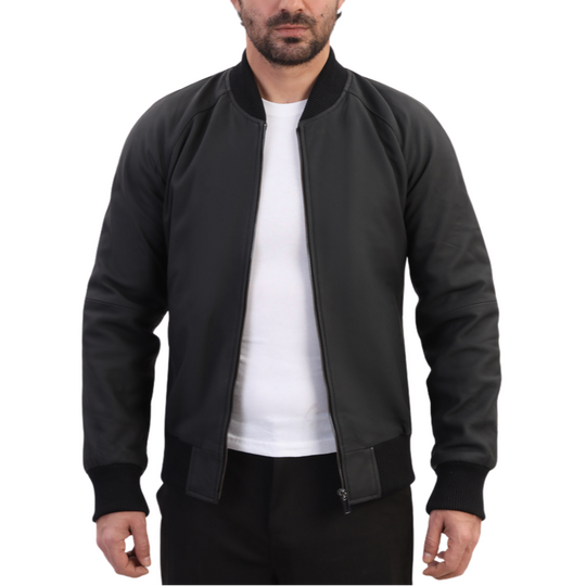 Colt matte black ribbed bomber jacket