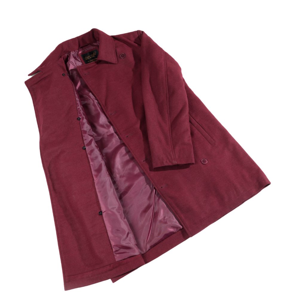 Dorian burgundy wool overcoat