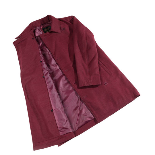 Dorian burgundy wool overcoat