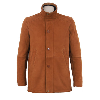 Maxim Tan Suede buttoned up coat