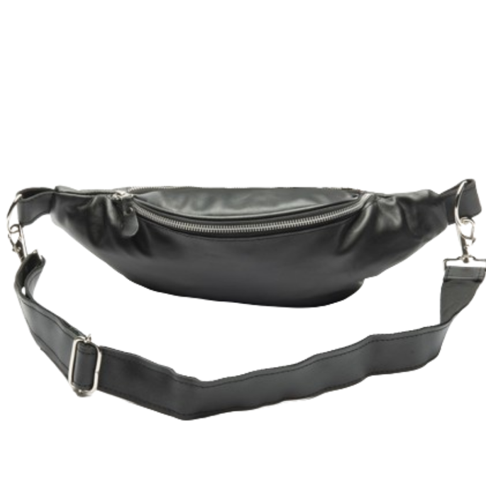 Sleek black crossbody sling bag