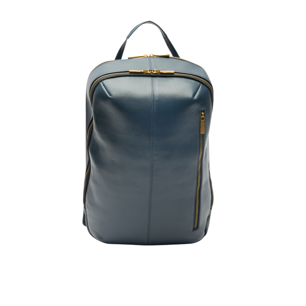 Urban Navy Leather Backpack