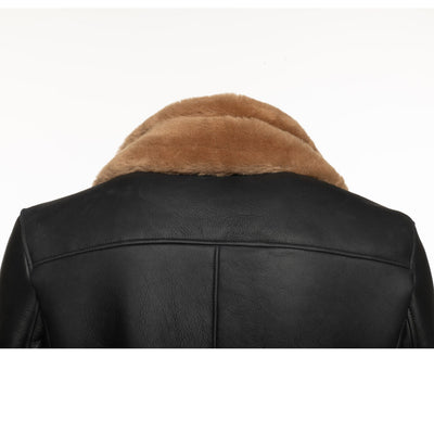 Viktor's black Aviator bomber shearling jacket