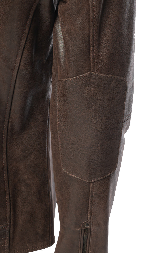 Arthur vintage brown café racer leather jacket