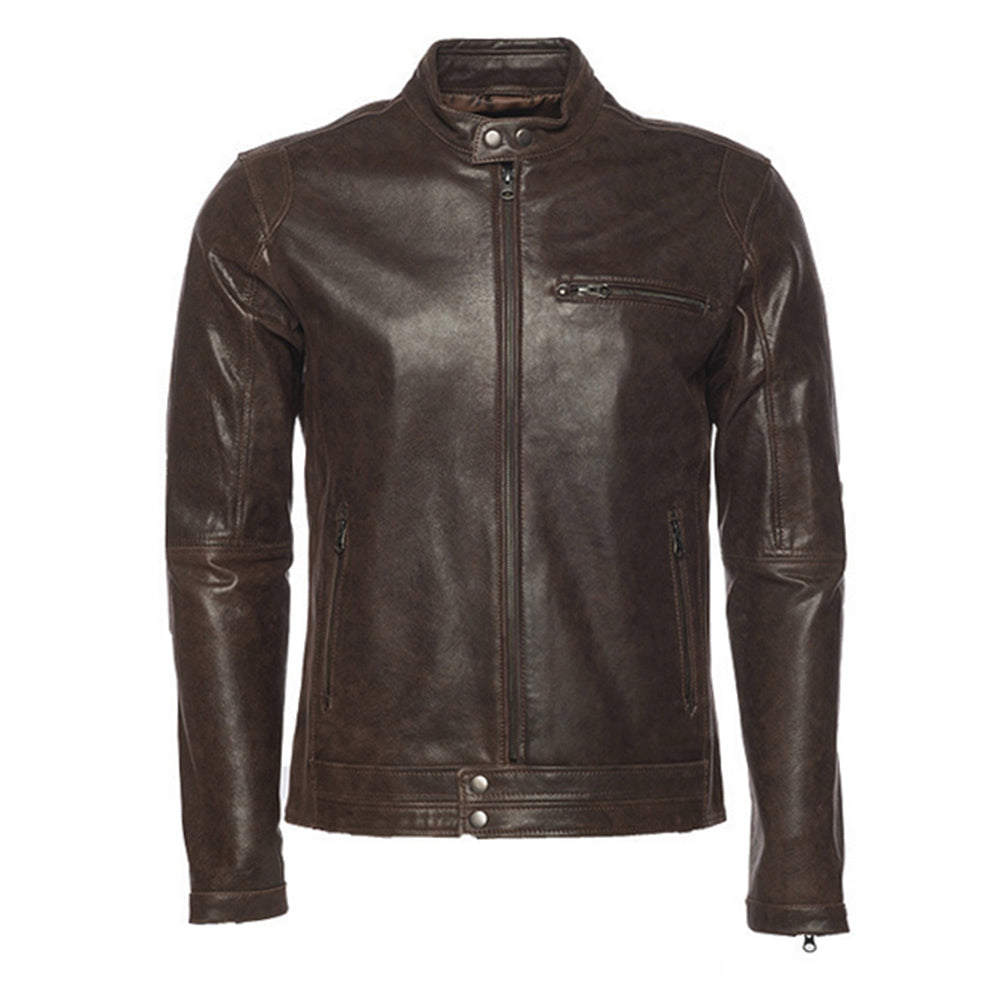 Arthur vintage brown café racer leather jacket