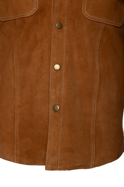 Tan Suede leather shirt