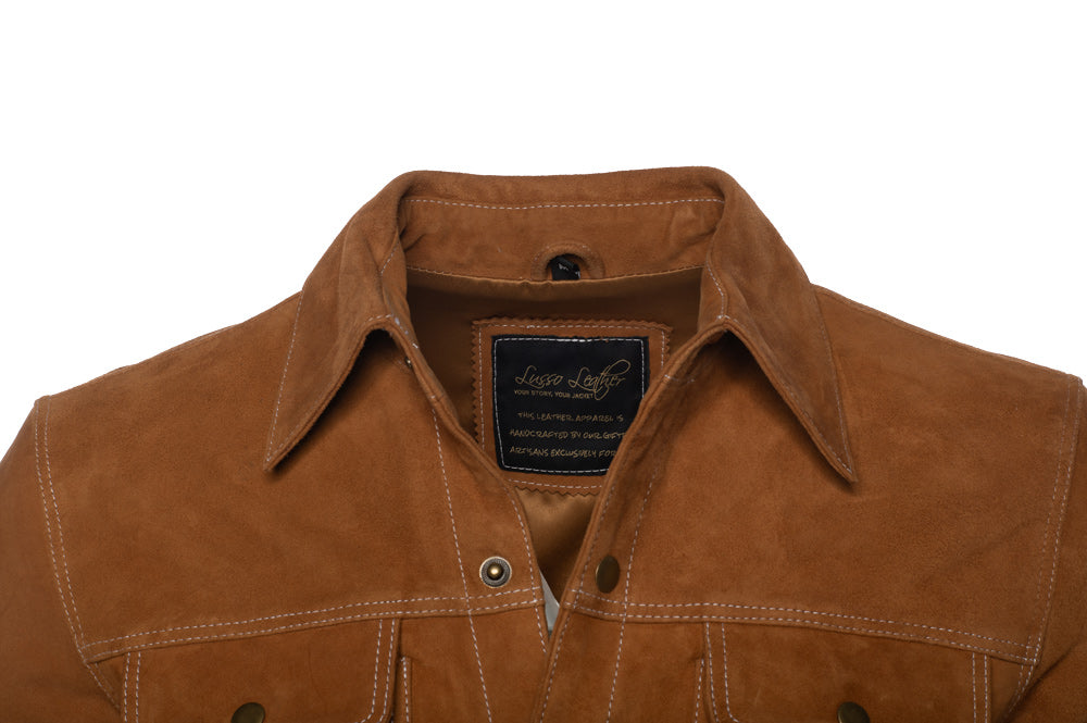 Tan Suede leather shirt