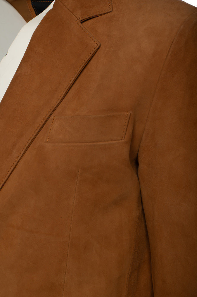 Wyatt Tan Suede Leather Blazer