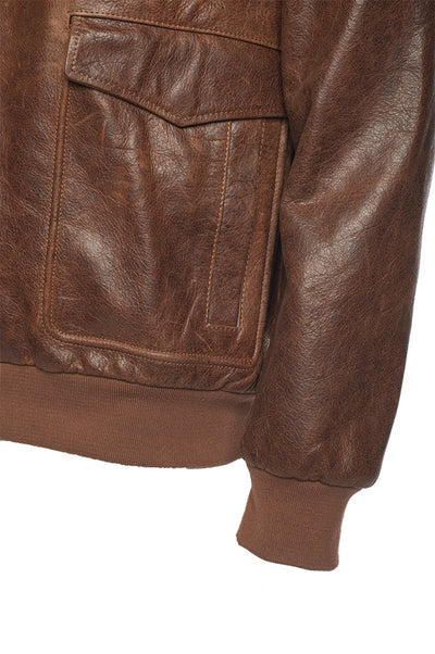 Laurent Vintage Brown A2 bomber Jacket