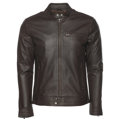 Arthur dark brown café racer leather jacket