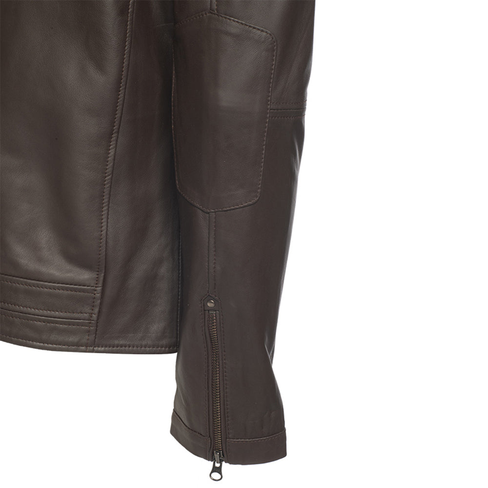 Arthur dark brown café racer leather jacket