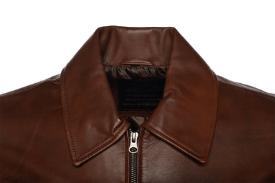 Kai Classic two tone brown leather jacket