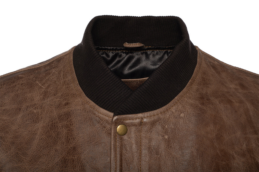 Levi Brown Oiled leather Bomber jacket