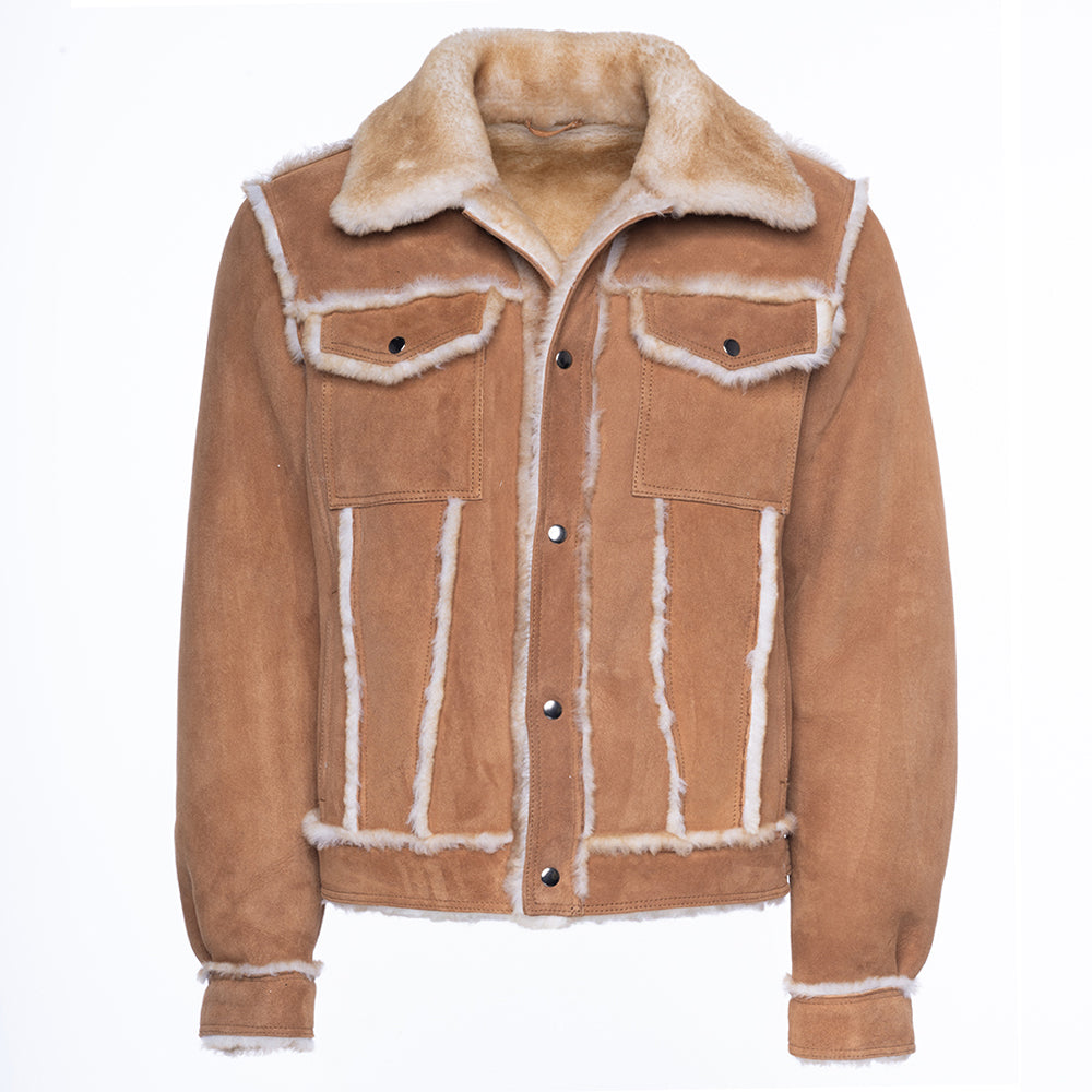 Stan's Tan Suede Shearling Trucker Jacket