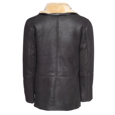 Alex's brown shearling driving coat