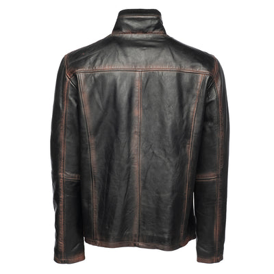 Arden burnished copper leather jacket