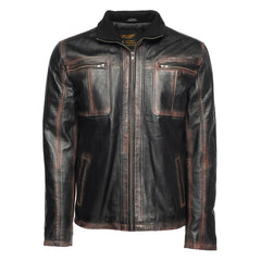 Arden burnished copper leather jacket