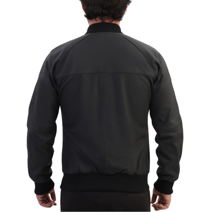 Colt matte black ribbed bomber jacket