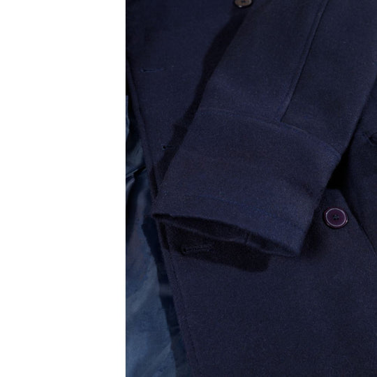 Lorenzo navy blue wool overcoat