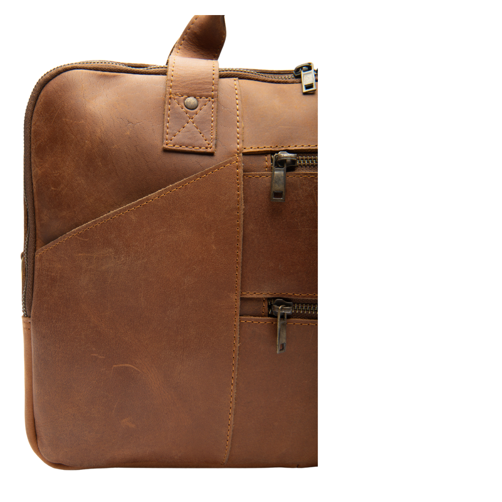 Tan Leather Briefcase laptop Bag