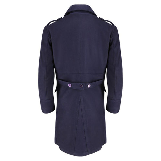 Lorenzo navy blue wool overcoat
