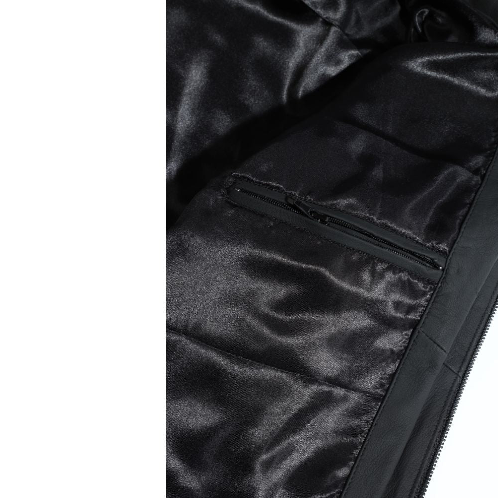 Tory matte black cafe racer jacket