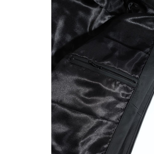Tory matte black cafe racer jacket