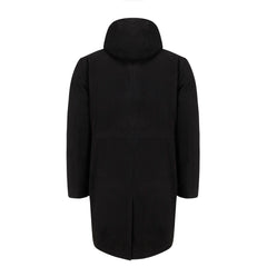 Maddox Black hooded long wool coat