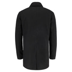 Elias black wool overcoat