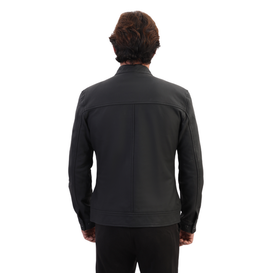 Tory matte black cafe racer jacket