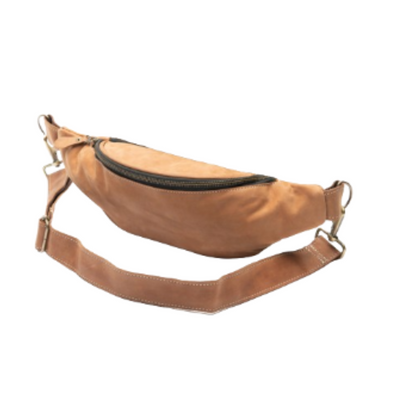 Rustic tan cross body sling bag