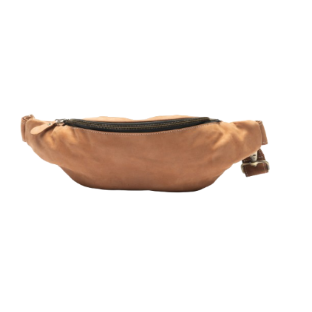 Rustic tan cross body sling bag