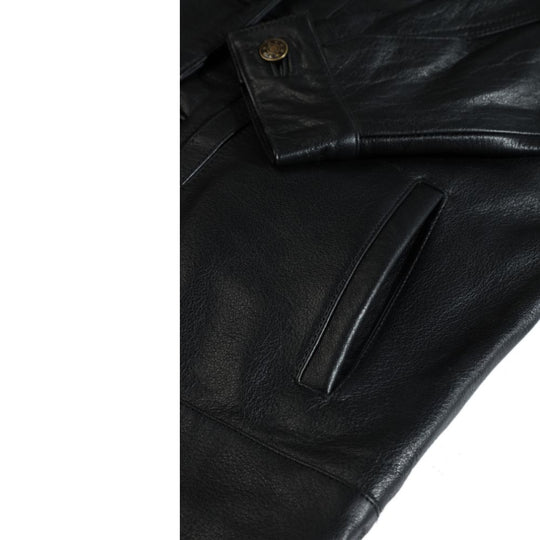 Griff black denim style leather jacket