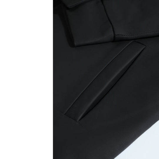 Zane matte black collared leather jacket