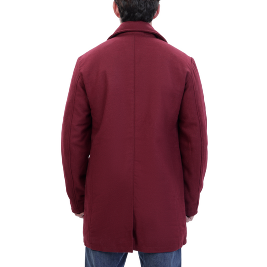 Dorian burgundy wool overcoat