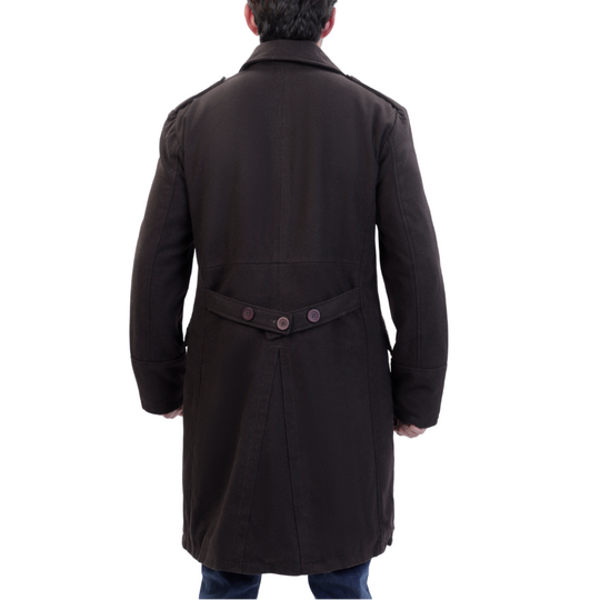 Adrian Brown wool trench coat