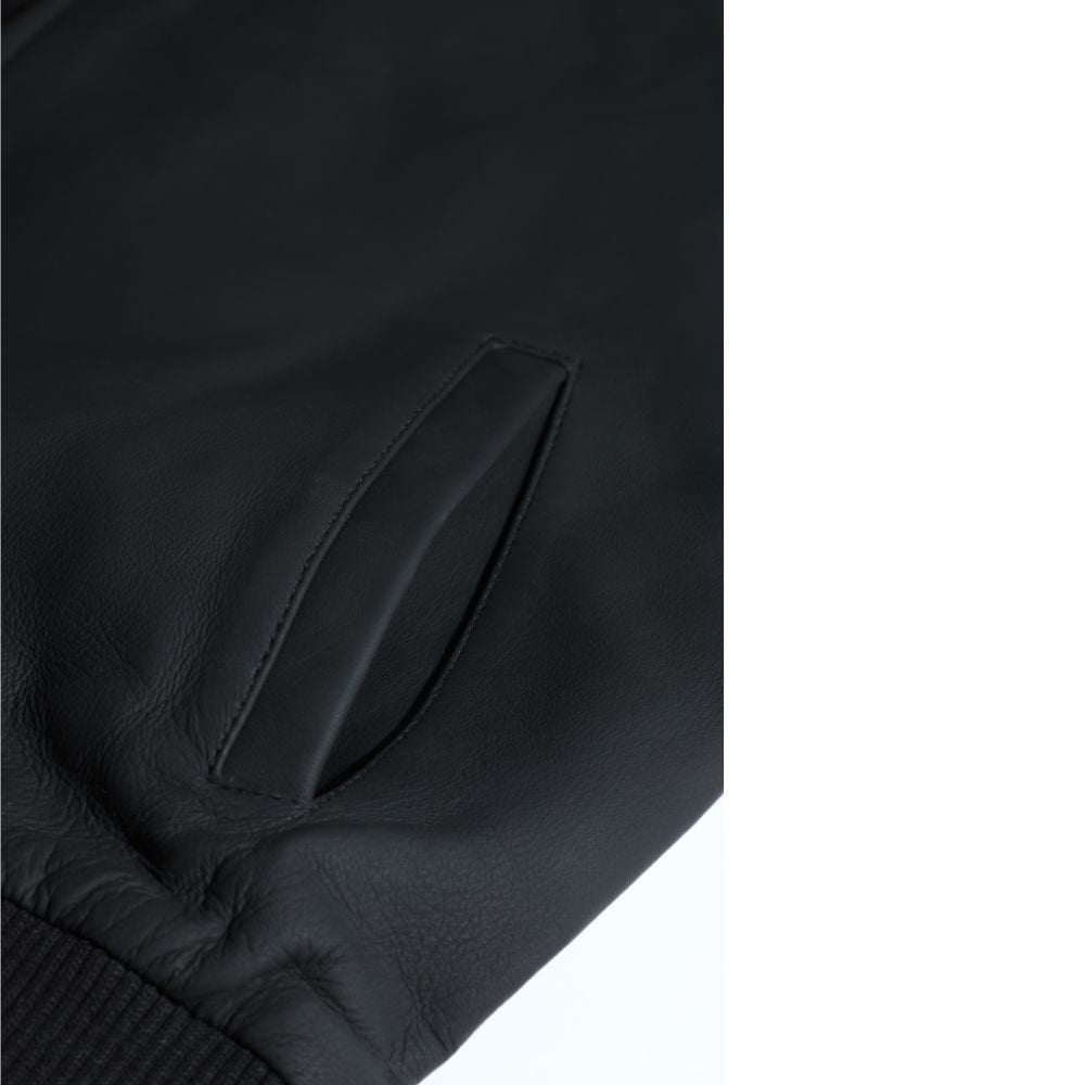 Colt matte black ribbed bomber jacket