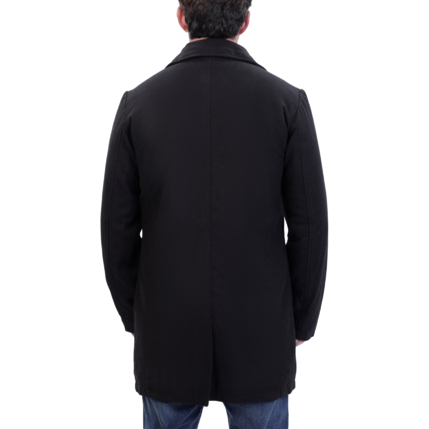 Elias black wool overcoat