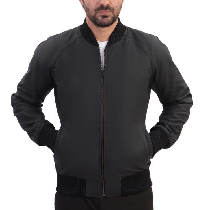Colt matte black ribbed bomber jacket