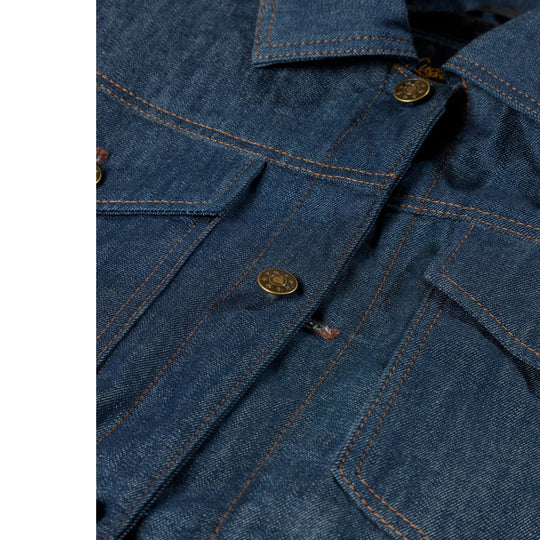 Julian blue denim motorcycle jacket with kevlar lining