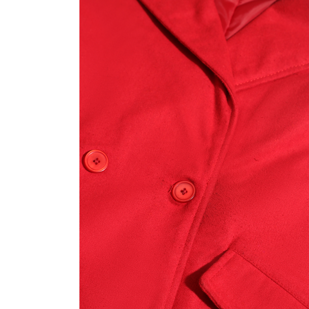 Isla red women's wool overcoat